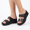 Pierre Cardin Twin Footbed Sandal  - Black