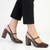 Madison Qia Almond Toe Slingback Block Heel - Chocolate