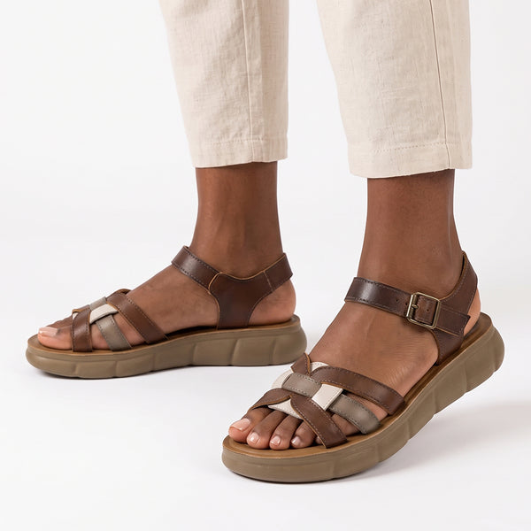 Pierre Cardin 2 Tone Sandal  - Brown