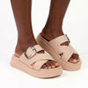 Alessio Push In Platform Sandals - Nude