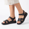 Pierre Cardin Velcro Strappy Sandal  - Black