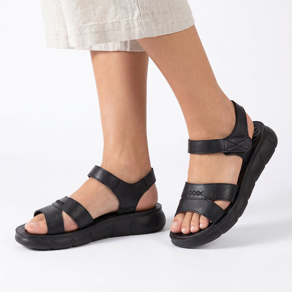 Pierre Cardin Velcro Strappy Sandal  - Black