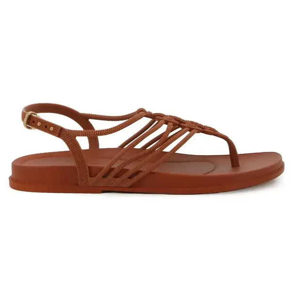Grendha Detalhes Slingback Sandal - Brown