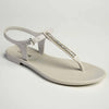 Grendha Slingback Sandals with Silver Trim - Grey-Grendha-Buy shoes online