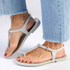 Grendha Slingback Sandals with Silver Trim - Grey-Grendha-Buy shoes online