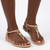 Grendha Slingback Sandals with Trim - Beige/Gold
