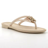 Grendha Thong Sandals with Gold Trim - Off White-Grendha-Buy shoes online