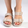 Holster SkyHigh Double Buckle Wedge Sandals - Sand-Holster-Buy shoes online