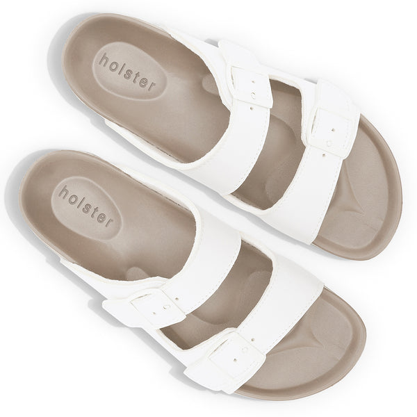 Holster Stride Double buckle Sandals - White