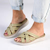 Hush Puppies Bellatrix Leather Mule Sandal - Green-Soft Style by Hush Puppies-Buy shoes online