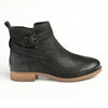 Hush Puppies Elizabeth Leather Side Strap Ankle Boot - Black-Soft Style by Hush Puppies-Buy shoes online