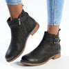 Hush Puppies Elizabeth Leather Side Strap Ankle Boot - Black-Soft Style by Hush Puppies-Buy shoes online