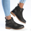 Hush Puppies Elizabeth Leather Side Strap Ankle Boot - Black-Soft Style by Hush Puppies-Buy shoes online