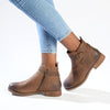 Hush Puppies Elizabeth Leather Side Strap Ankle Boot - Brown-Hush Puppies-Buy shoes online