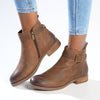 Hush Puppies Elizabeth Leather Side Strap Ankle Boot - Brown-Hush Puppies-Buy shoes online