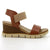 Hush Puppies Freha Leather Nappa Wedge Sandal - Cognac