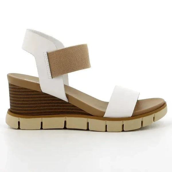 Hush Puppies Freha Leather Nappa Wedge Sandal - White