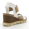 Hush Puppies Freha Leather Nappa Wedge Sandal - White