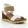 Hush Puppies Freha Leather Nappa Wedge Sandal - White