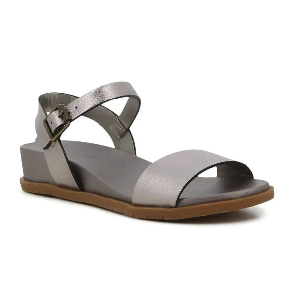 Hush Puppies Graice Leather Sandals - Pewter
