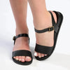 Hush Puppies Graice Leather Strap Sandals - Black