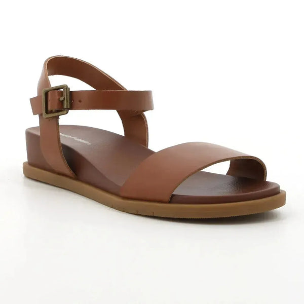 Hush Puppies Graice Leather Strap Sandals - Cognac