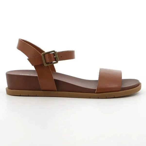 Hush Puppies Graice Leather Strap Sandals - Gognac