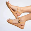 Hush Puppies Graice Leather Strap Sandals - Nude