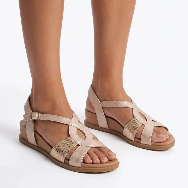 Hush Puppies Ines Leather Wedge - Baby Pink