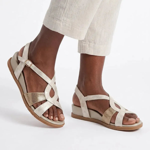 Hush Puppies Ines Leather Wedge - Whisper White