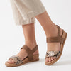 Hush Puppies Lucia Leather Wedge - Brown Snake