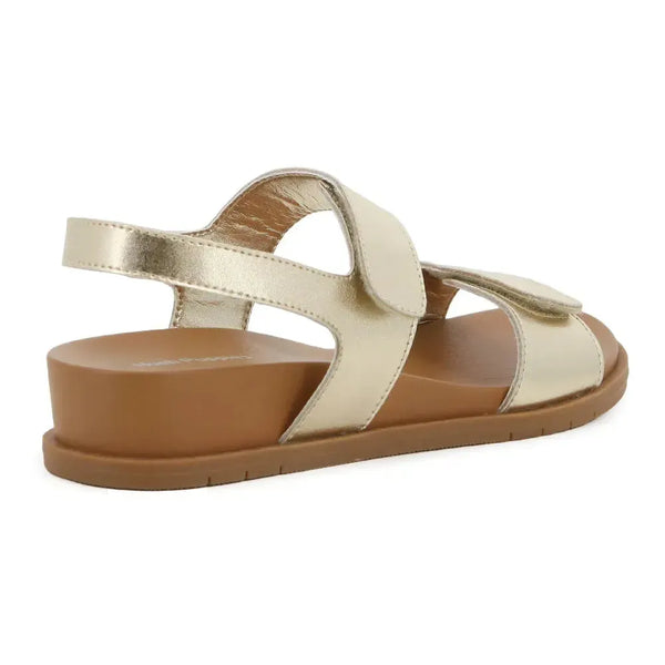Hush Puppies Lucia Leather Wedge - Gold