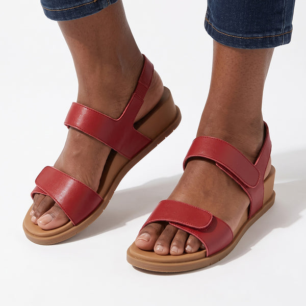 Hush Puppies Lucia Leather Wedge - Red