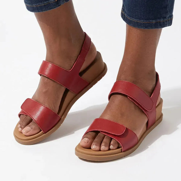 Hush Puppies Lucia Leather Wedge - Red