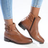 Hush Puppies Lucie Metal Trim Leather Ankle Boot - Tan-Soft Style by Hush Puppies-Buy shoes online