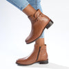 Hush Puppies Lucie Metal Trim Leather Ankle Boot - Tan-Soft Style by Hush Puppies-Buy shoes online