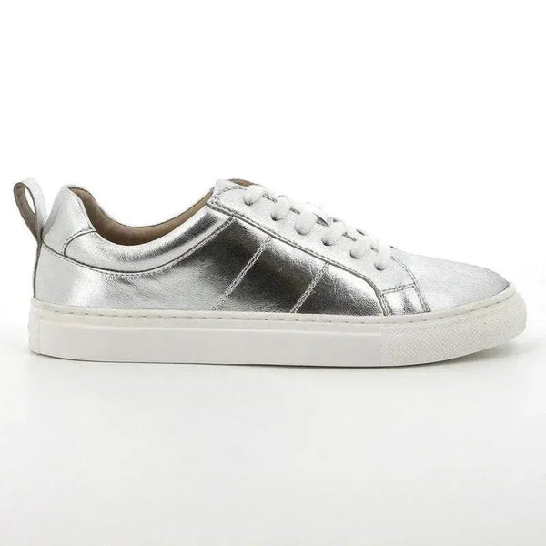Hush Puppies Mistry Leather Sneaker - Silver