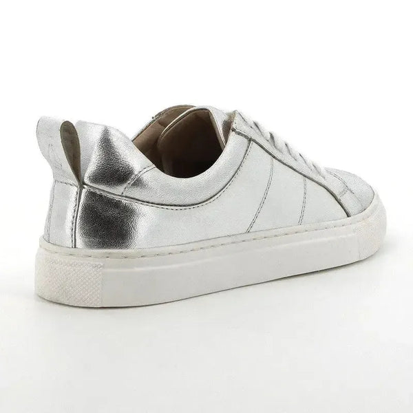 Hush Puppies Mistry Leather Sneaker - Silver