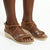 Hush Puppies Reina Calf/Metallic leather Wedge Sandal - Rose Gold
