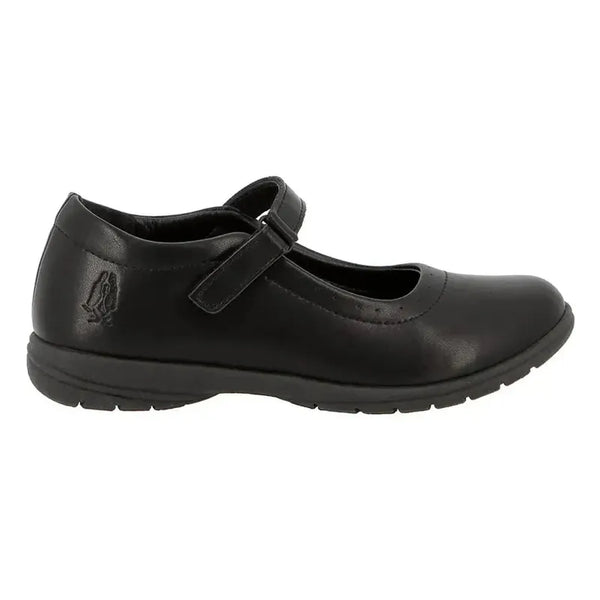 Hush Puppies Scarlett Velcro Kids School MJ Shoes - Black