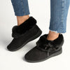 Hush Puppies Sharon Fur Top Slippers - Black