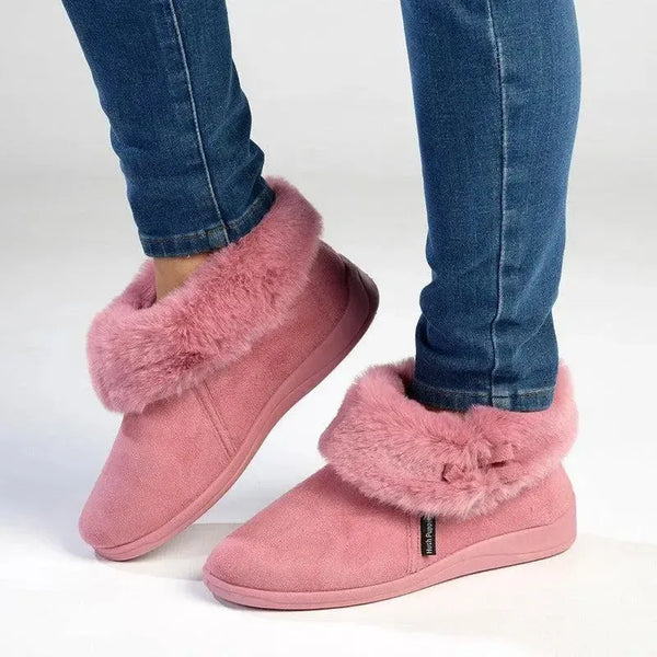 Hush Puppies Sharon Fur Top Slippers - Pink