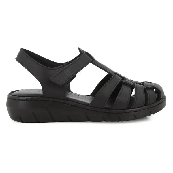 Hush Puppies Shilah Leather Closed Toe Sandal - Black
