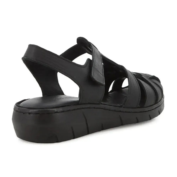 Hush Puppies Shilah Leather Closed Toe Sandal - Black