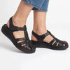 Hush Puppies Shilah Leather Closed Toe Sandal - Black