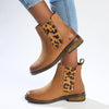 Hush Puppies Stella Leather Ankle Boot - Tan/Leopard-Hush Puppies-Buy shoes online