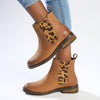 Hush Puppies Stella Leather Ankle Boot - Tan/Leopard-Soft Style by Hush Puppies-Buy shoes online