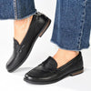 Hush Puppies Suzie Leather Loafer with Saddle - Black-Hush Puppies-Buy shoes online