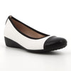 Hush Puppies Two Tone Rishelle Wedge - White/Black-Soft Style by Hush Puppies-Buy shoes online