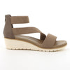 Hush Puppies Willows Leather Strap Sandals - Stone-Soft Style by Hush Puppies-Buy shoes online